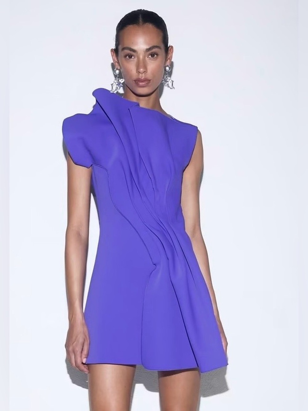 Acler Hawkley Mini Dress Azure Purple XS
